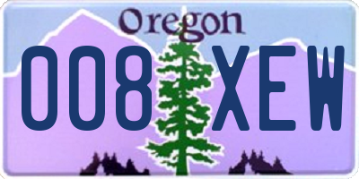 OR license plate 008XEW