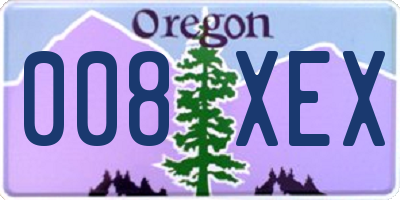 OR license plate 008XEX