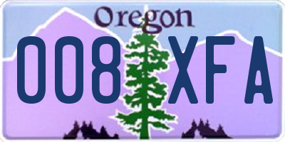 OR license plate 008XFA