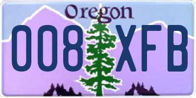 OR license plate 008XFB