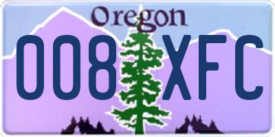 OR license plate 008XFC