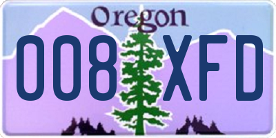 OR license plate 008XFD