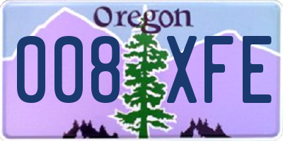 OR license plate 008XFE