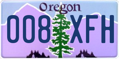 OR license plate 008XFH