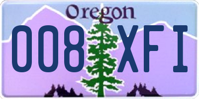 OR license plate 008XFI