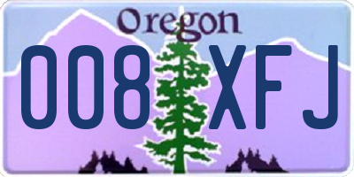 OR license plate 008XFJ