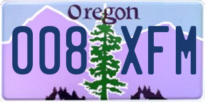OR license plate 008XFM