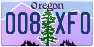 OR license plate 008XFO