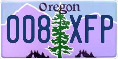 OR license plate 008XFP