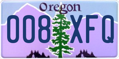 OR license plate 008XFQ
