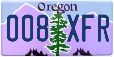 OR license plate 008XFR