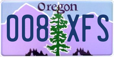 OR license plate 008XFS