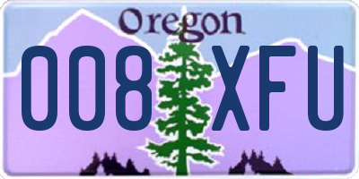 OR license plate 008XFU