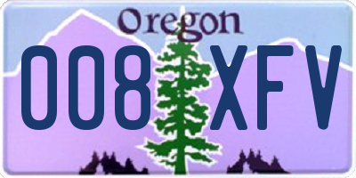 OR license plate 008XFV