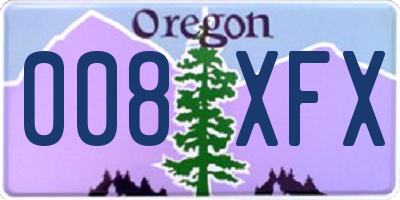 OR license plate 008XFX
