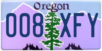 OR license plate 008XFY
