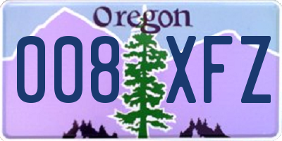OR license plate 008XFZ