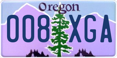 OR license plate 008XGA