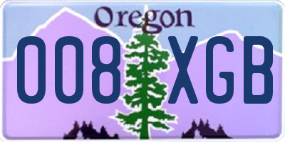 OR license plate 008XGB