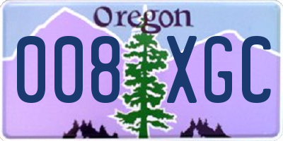 OR license plate 008XGC
