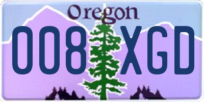 OR license plate 008XGD