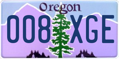 OR license plate 008XGE