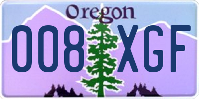 OR license plate 008XGF