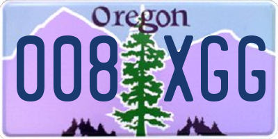 OR license plate 008XGG