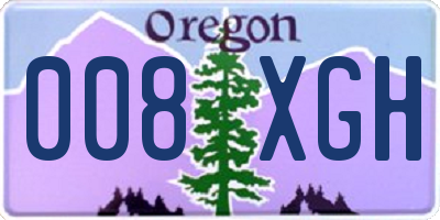 OR license plate 008XGH