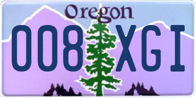 OR license plate 008XGI