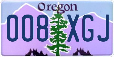 OR license plate 008XGJ