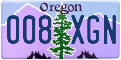 OR license plate 008XGN