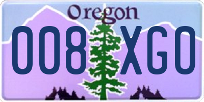 OR license plate 008XGO