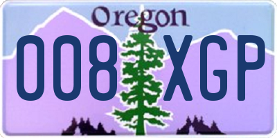 OR license plate 008XGP