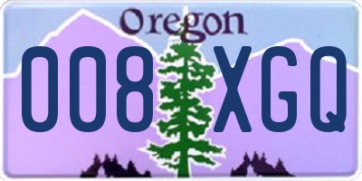 OR license plate 008XGQ