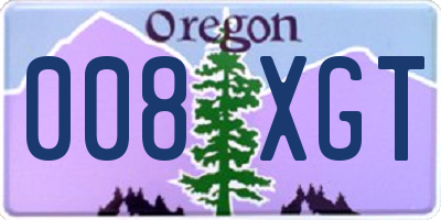 OR license plate 008XGT
