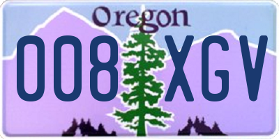 OR license plate 008XGV