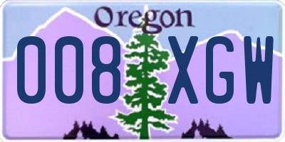 OR license plate 008XGW