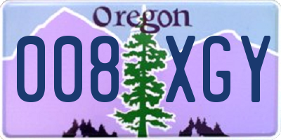 OR license plate 008XGY