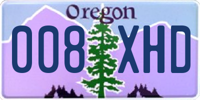 OR license plate 008XHD