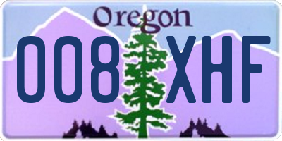 OR license plate 008XHF