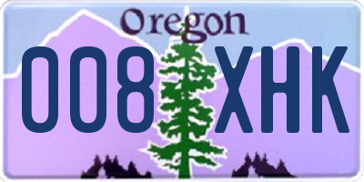 OR license plate 008XHK