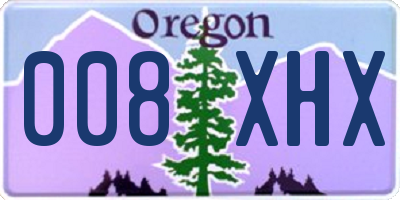 OR license plate 008XHX