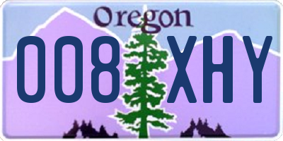 OR license plate 008XHY