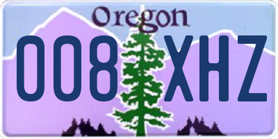 OR license plate 008XHZ