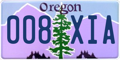 OR license plate 008XIA