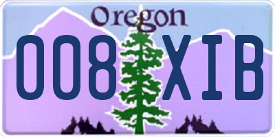 OR license plate 008XIB