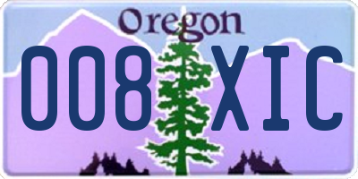 OR license plate 008XIC