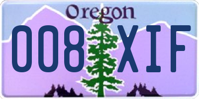 OR license plate 008XIF