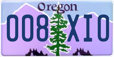 OR license plate 008XIO